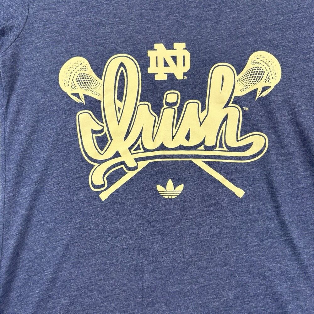 Notre Dame Fighting Irish Adidas Lacrosse T Shirt Womens M Blue Short Sleeve - Picture 2 of 6